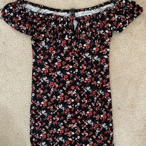 Forever 21 floral off the shoulder mini dress